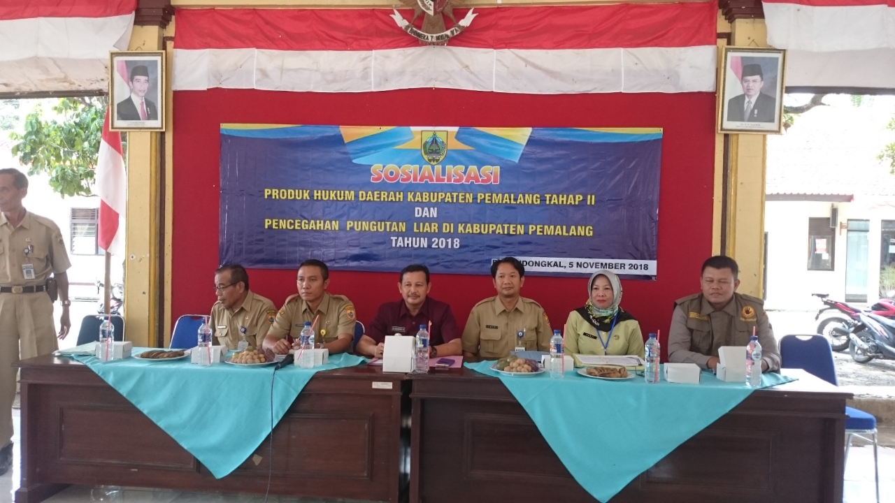 Sosialisasi Produk Hukum Daerah Kabupaten Pemalang Tahap II dan Pencegahan Pungutan Liar di Kabupaten pemalang Tahun 2018